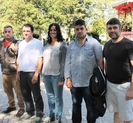 Noa con representantes do Comite de Empresa do Servizo P&uacute;blico de Defensa contra os Incendios Forestais