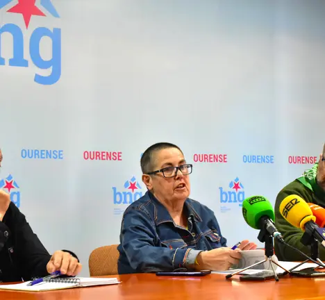 rolda de prensa maio 2024 Xos&eacute; Manuel Puga, Mar&iacute;a Mangana, Bernardo Varela
