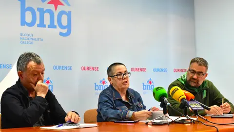 rolda de prensa maio 2024 Xos&eacute; Manuel Puga, Mar&iacute;a Mangana, Bernardo Varela